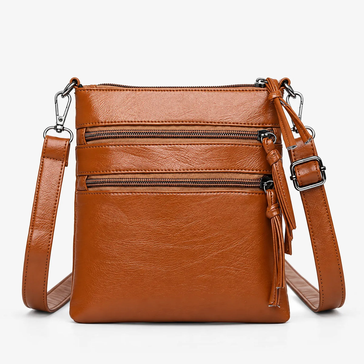 Multi-Pocket Zip Crossbody Shoulder Bag