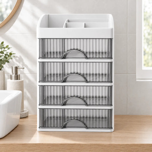 Multi-Tier Makeup Organizer with Drawers for Bathroom