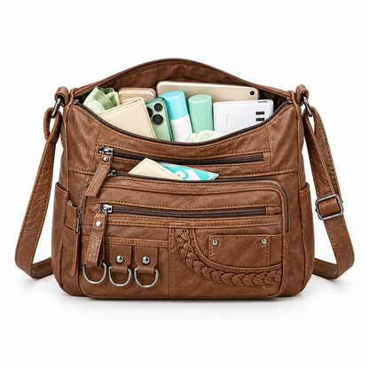 Multi Pocket Zippered Crossbody Bag