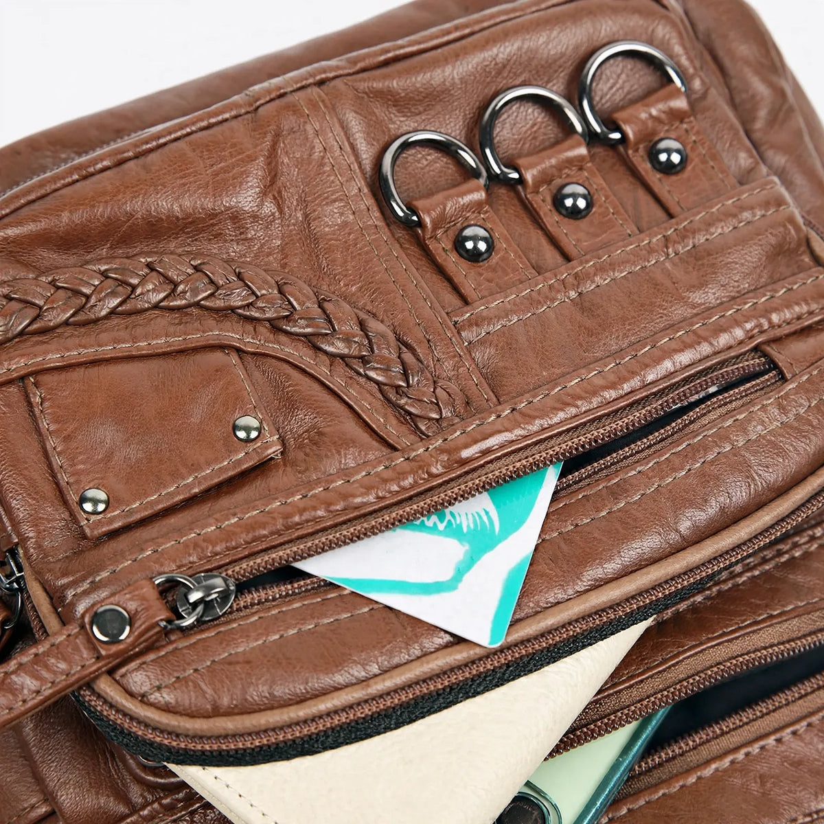 Multi Pocket Zippered Crossbody Bag