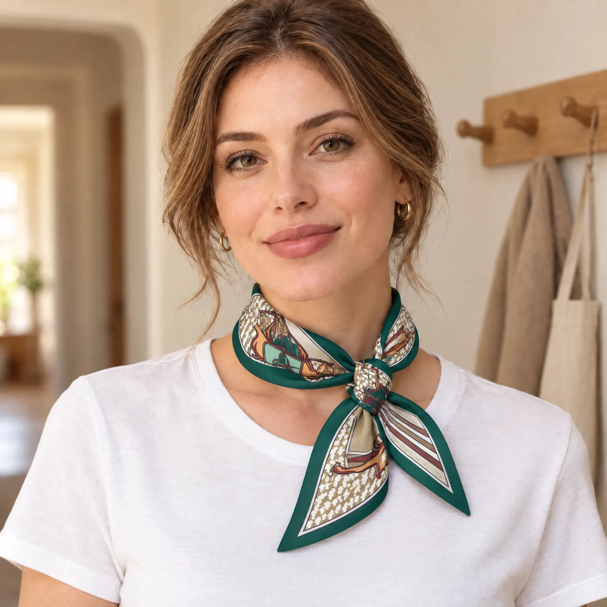 Narrow Printed Neck Scarf
