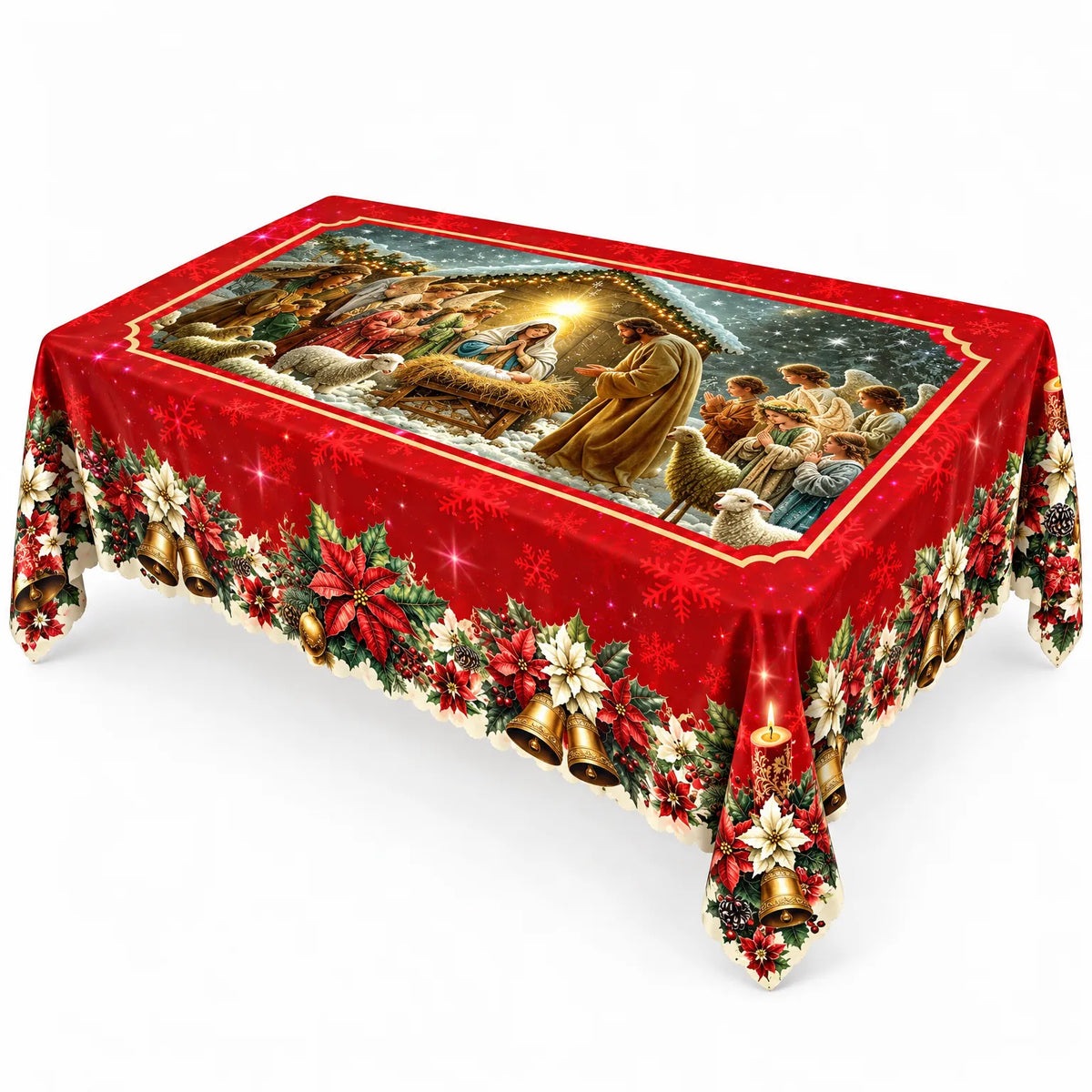 Nativity Scene Holiday Dining Tablecloth