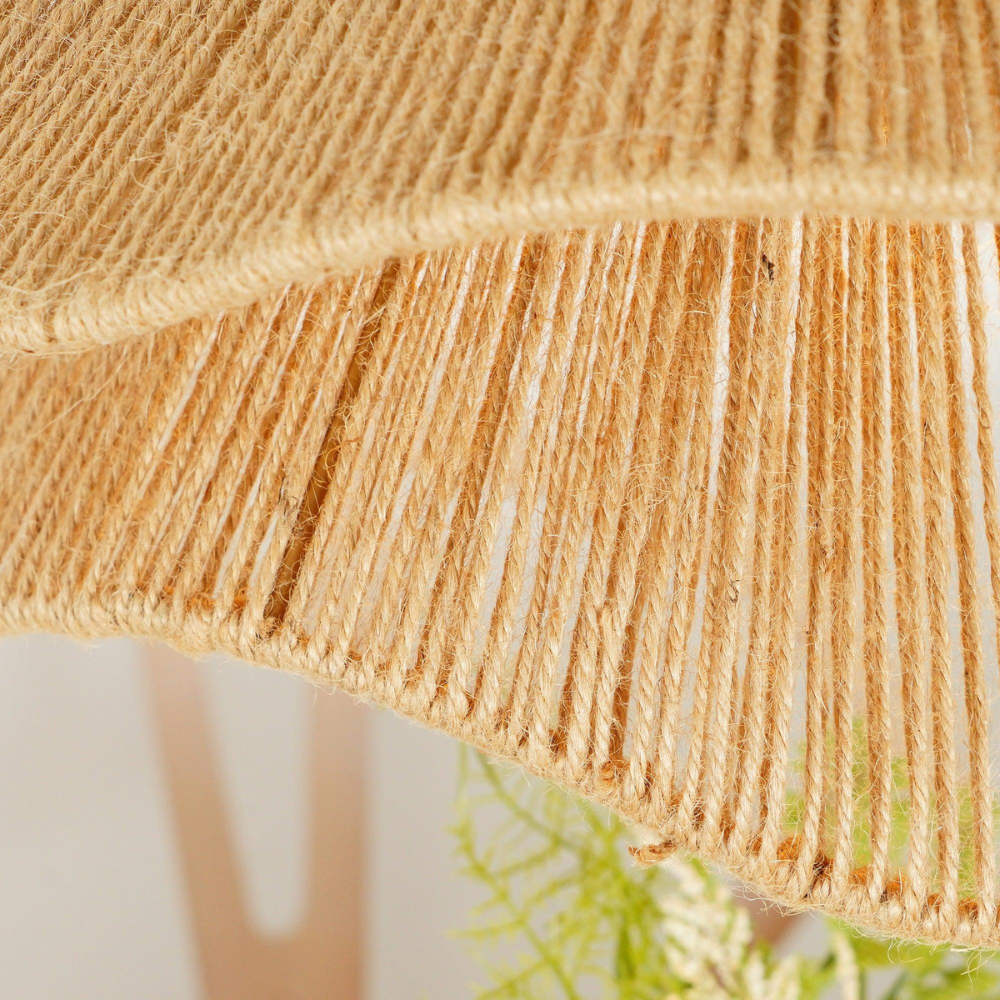 Natural Boho Pendant Light Woven Jute Shade Design | Velnora