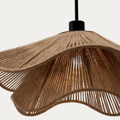 Natural Boho Pendant Light Woven Jute Shade Design | Velnora