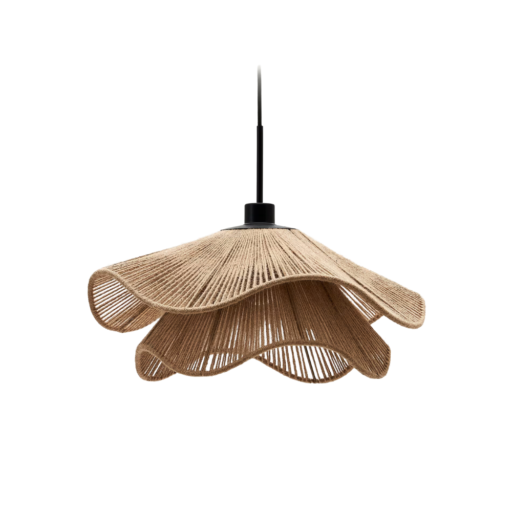 Natural Boho Pendant Light Woven Jute Shade Design | Velnora