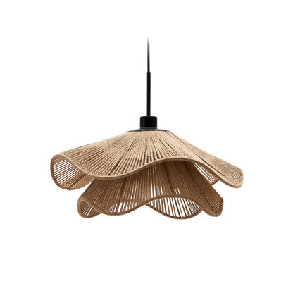 Natural Boho Pendant Light Woven Jute Shade Design | Velnora