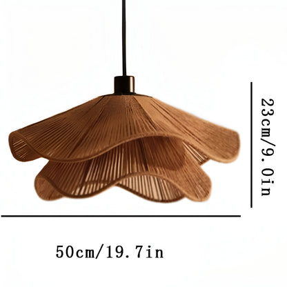 Natural Boho Pendant Light Woven Jute Shade Design | Velnora