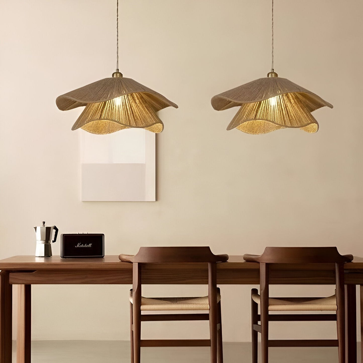 Natural Boho Pendant Light Woven Jute Shade Design | Velnora