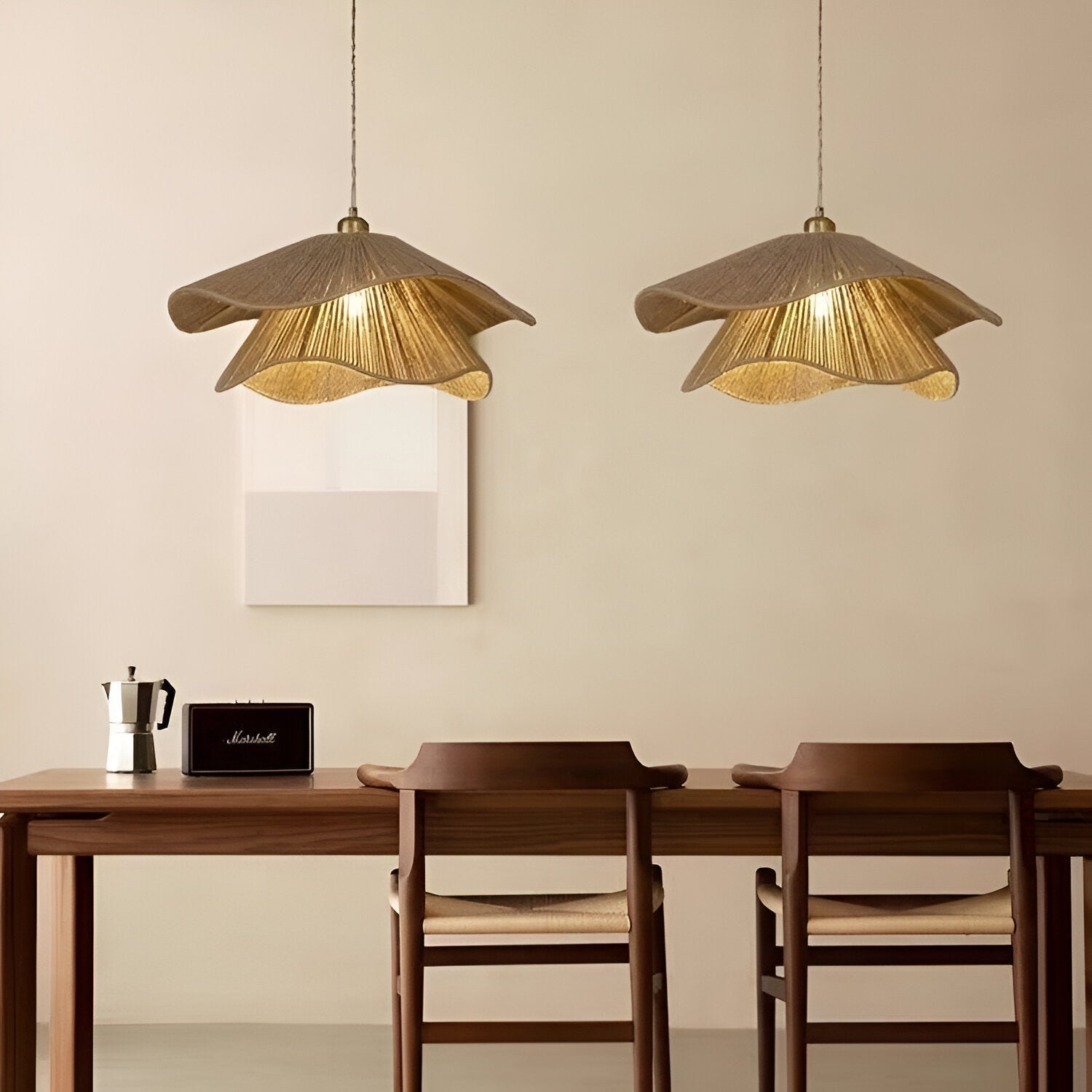 Natural Boho Pendant Light Woven Jute Shade Design | Velnora