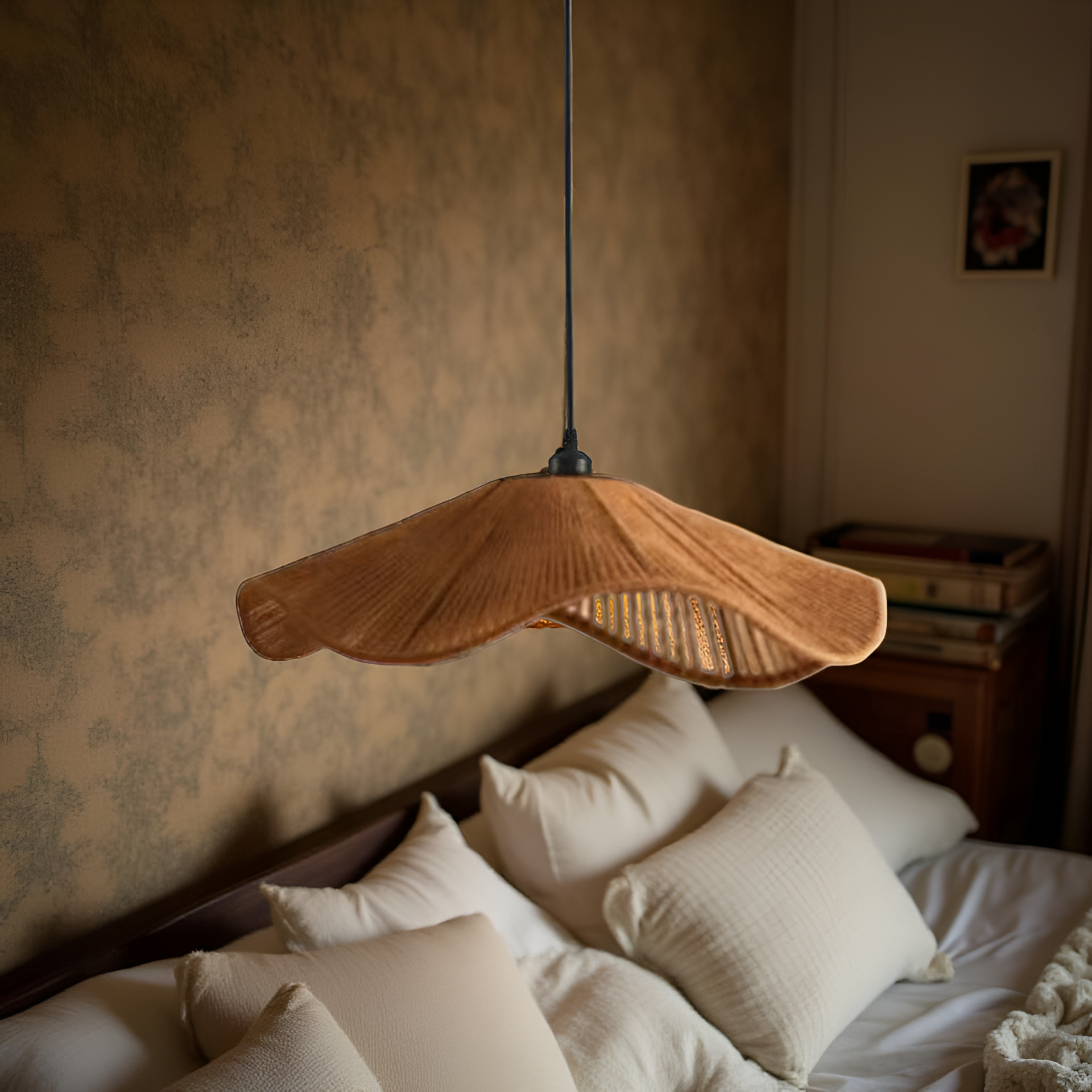 Natural Boho Pendant Light Woven Jute Shade Design | Velnora