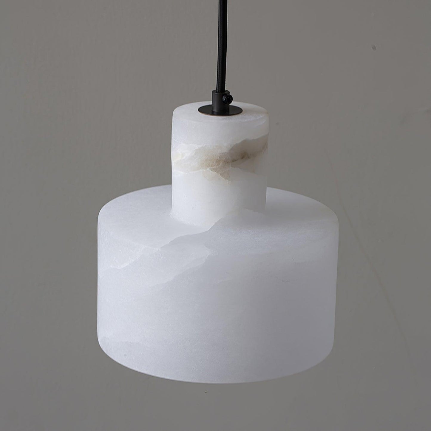 Nordic Alabaster Cylinder Pendant Light with Copper Detail | Xentora