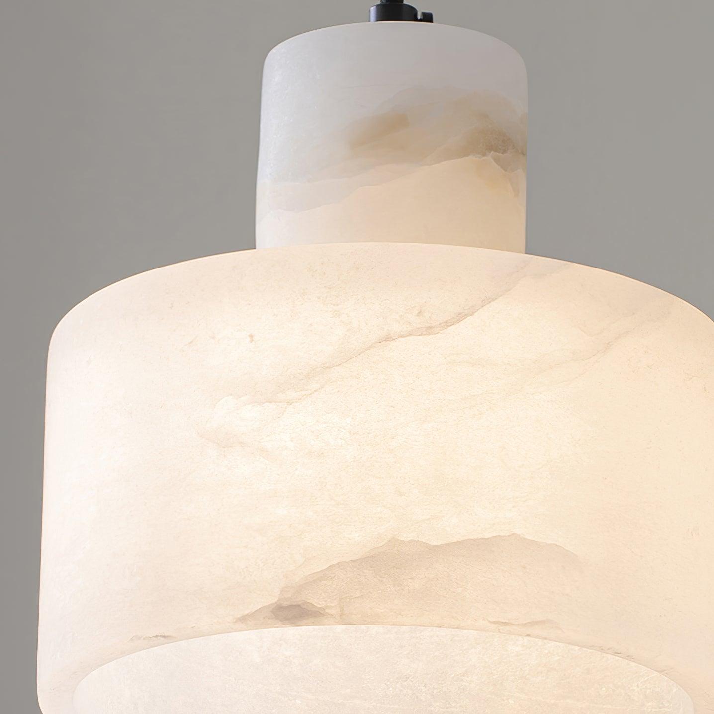 Nordic Alabaster Cylinder Pendant Light with Copper Detail | Xentora
