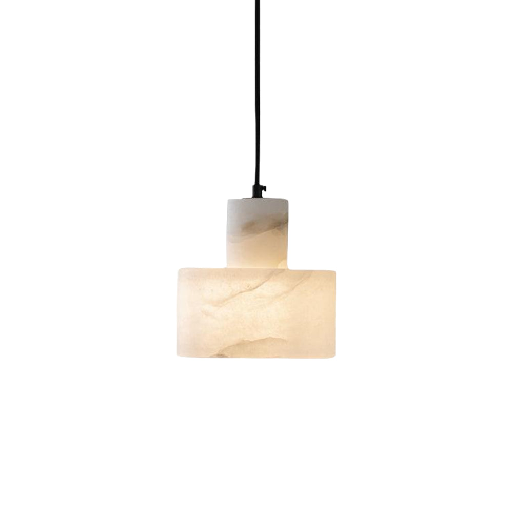 Nordic Alabaster Cylinder Pendant Light with Copper Detail | Xentora