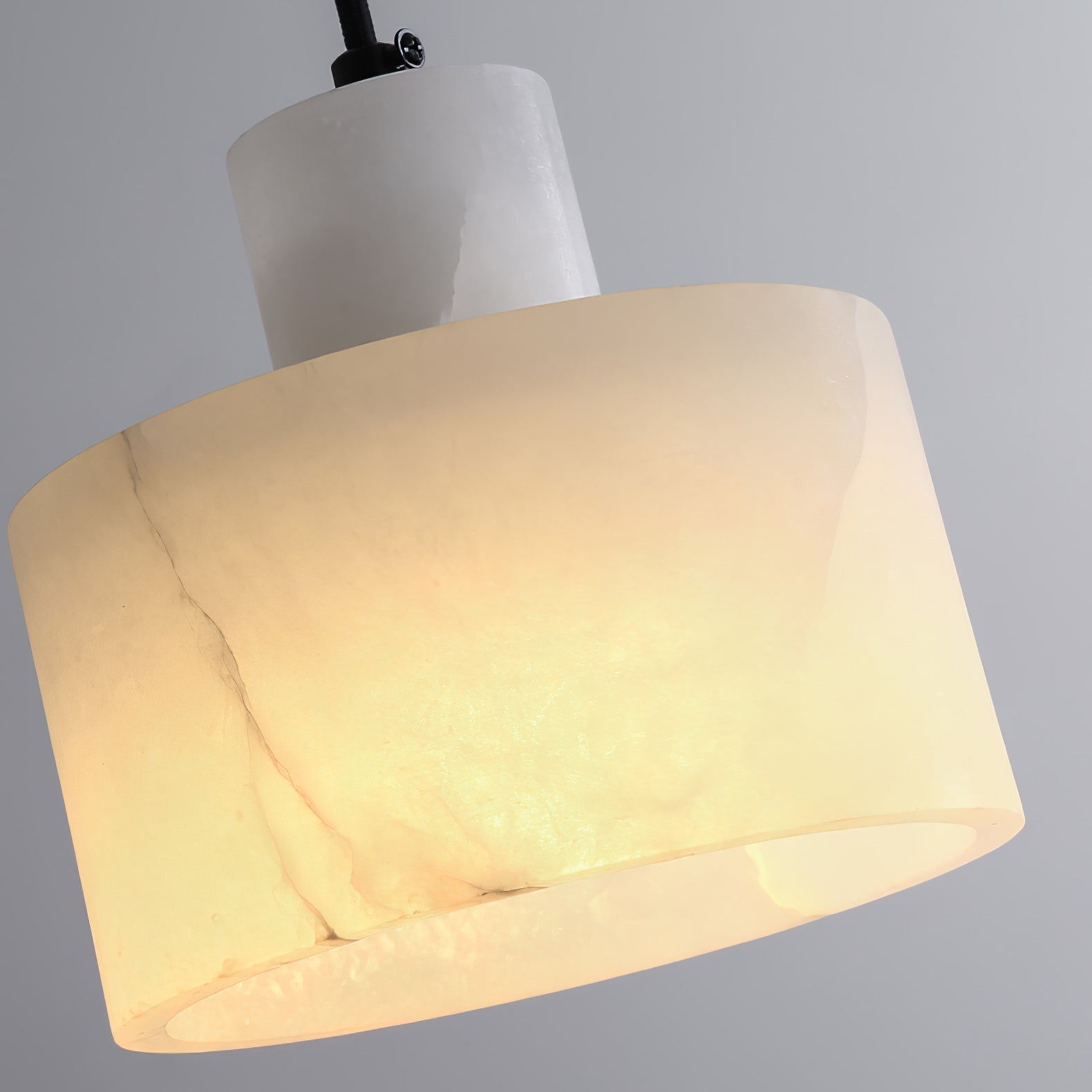 Nordic Alabaster Cylinder Pendant Light with Copper Detail | Xentora