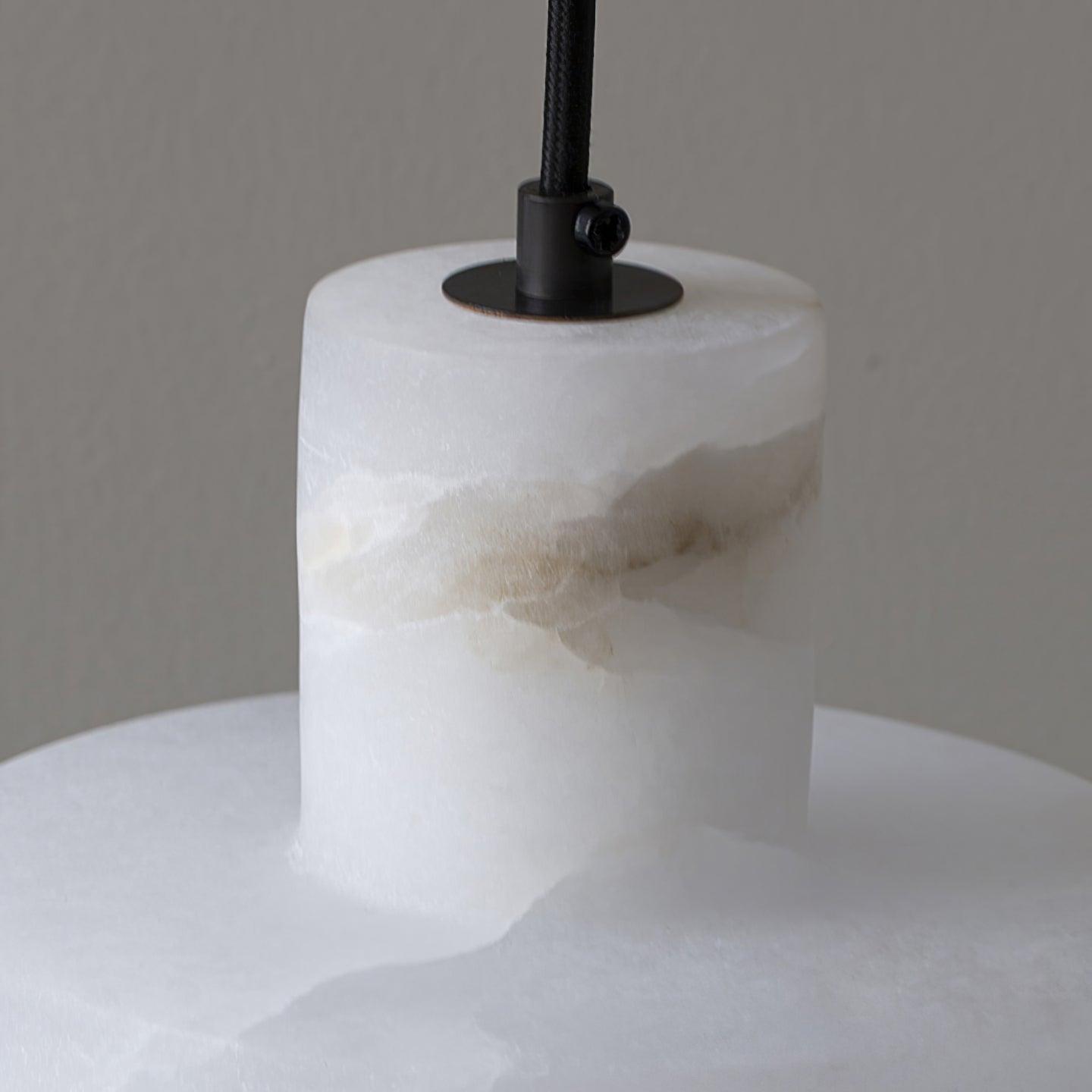 Nordic Alabaster Cylinder Pendant Light with Copper Detail | Xentora