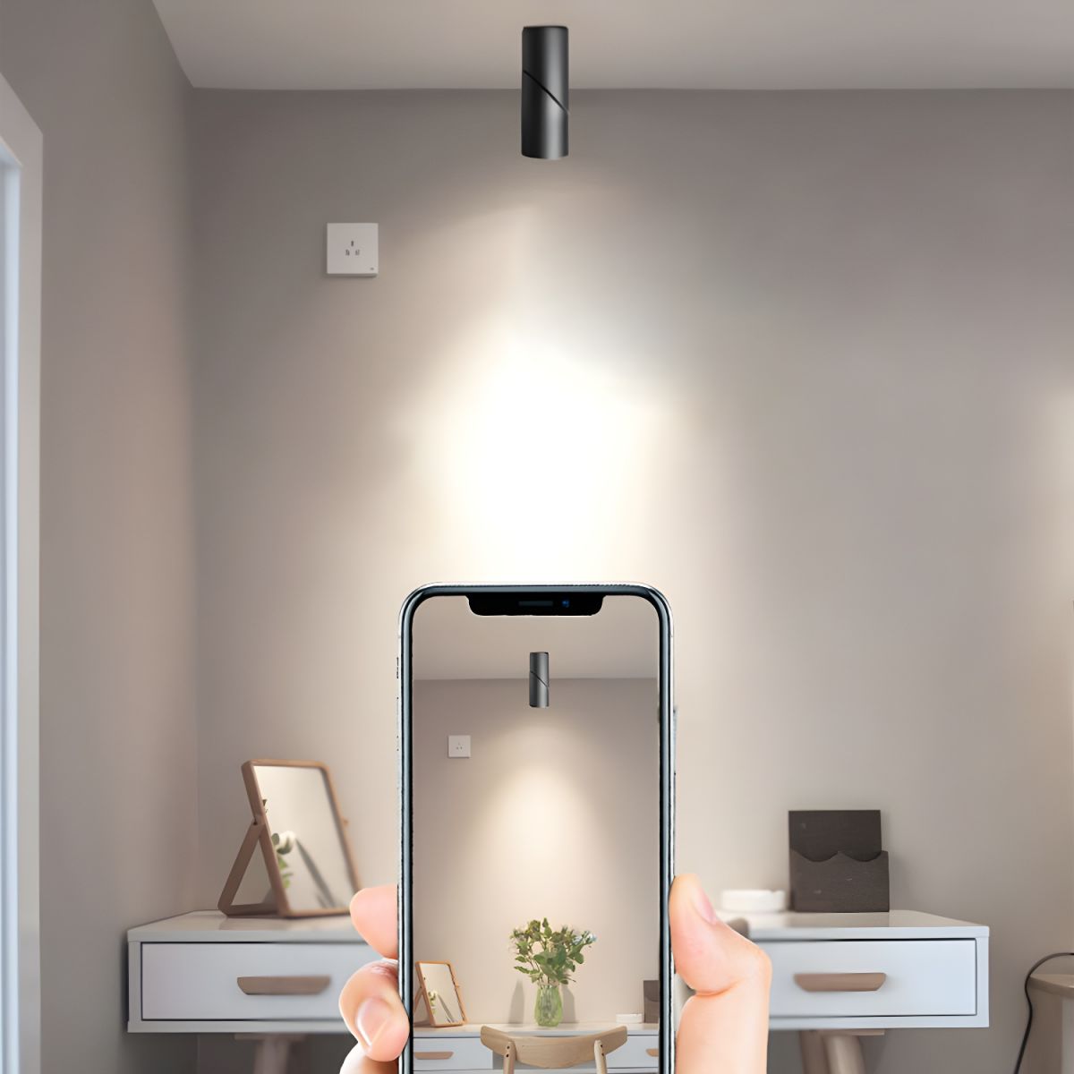 Nordic Aluminium Cylinder Flush Mount Ceiling Light | Corvyn