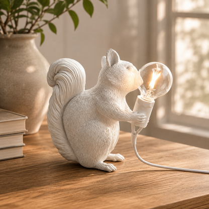 Nordic Art Deco Resin Squirrel Table Lamp | Kelmoro