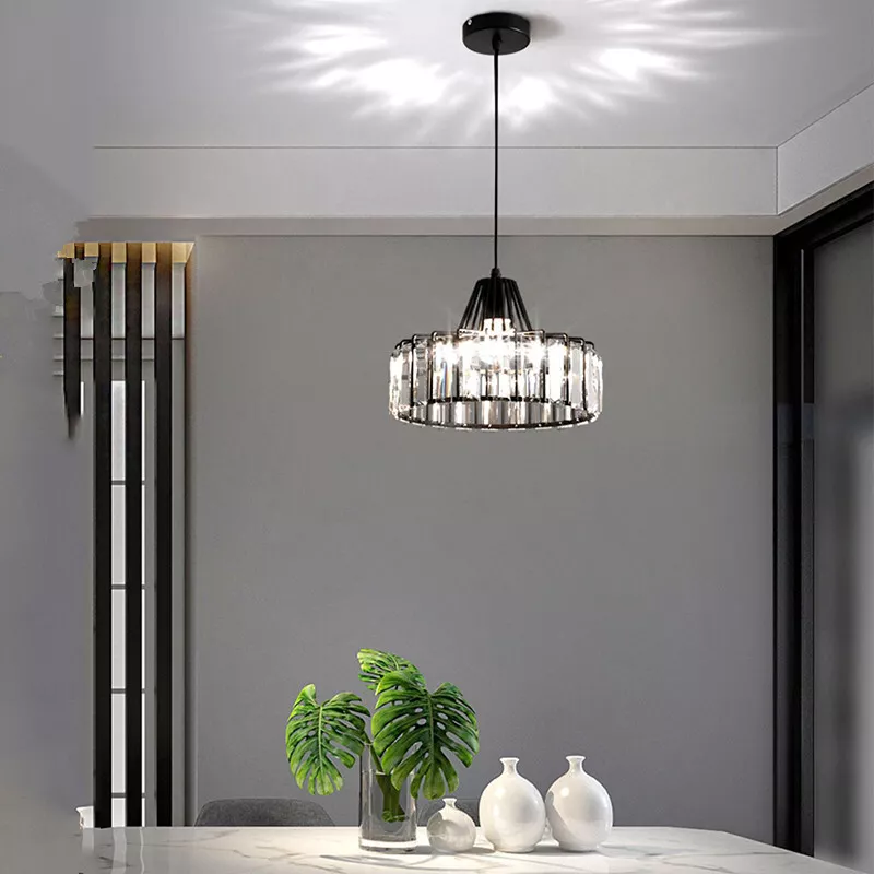 Nordic Black Crystal Pendant Light for Modern Interiors | Avelique