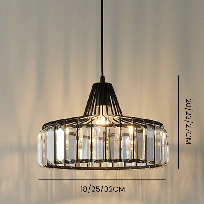 Nordic Black Crystal Pendant Light for Modern Interiors | Avelique