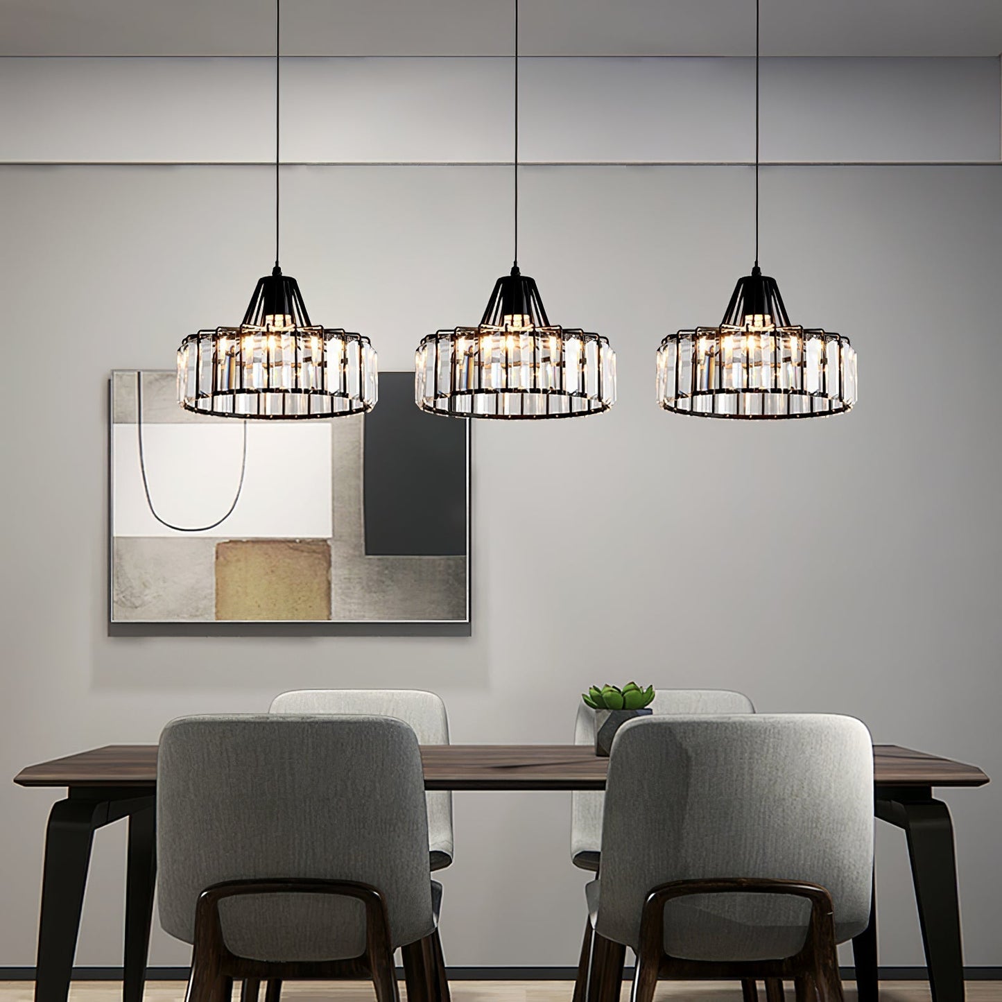 Nordic Black Crystal Pendant Light for Modern Interiors | Avelique