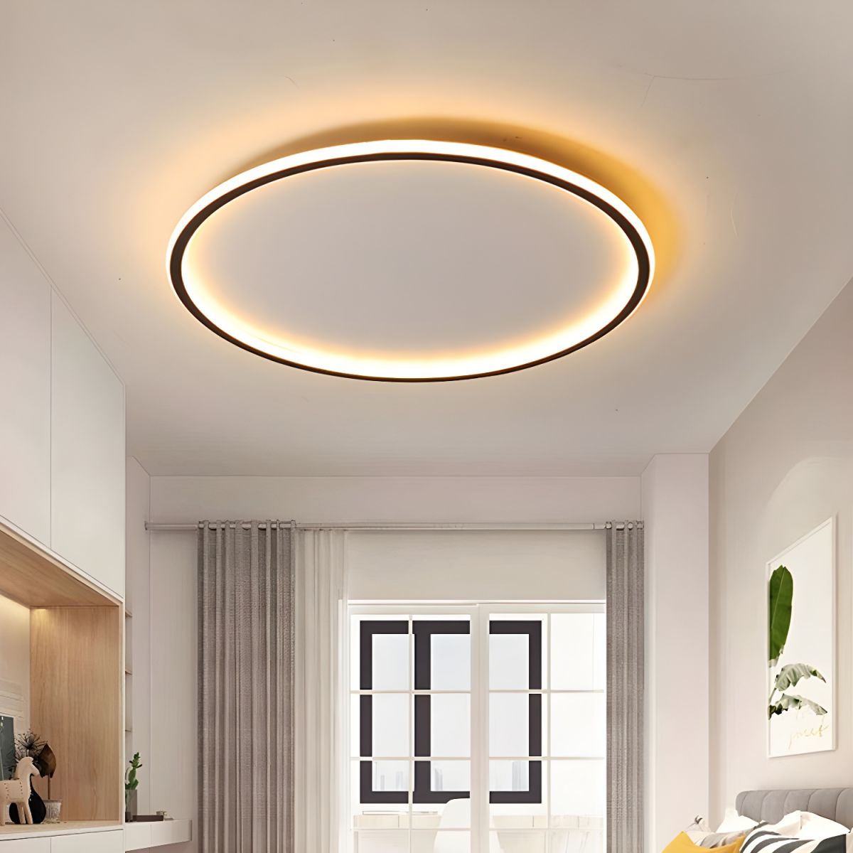 Dimmable Nordic LED Black Flush Mount Ceiling Light | Nolvix