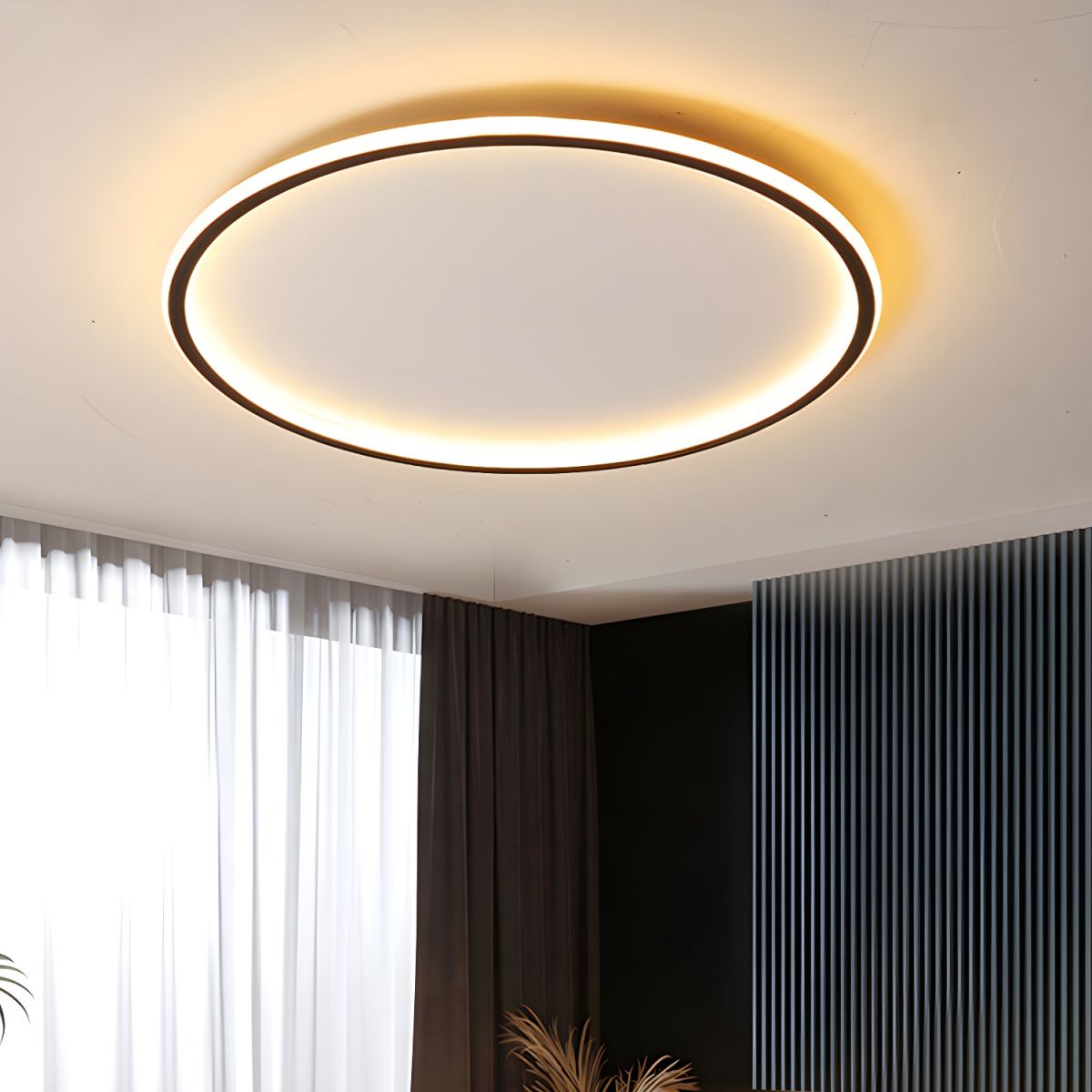Dimmable Nordic LED Black Flush Mount Ceiling Light | Nolvix