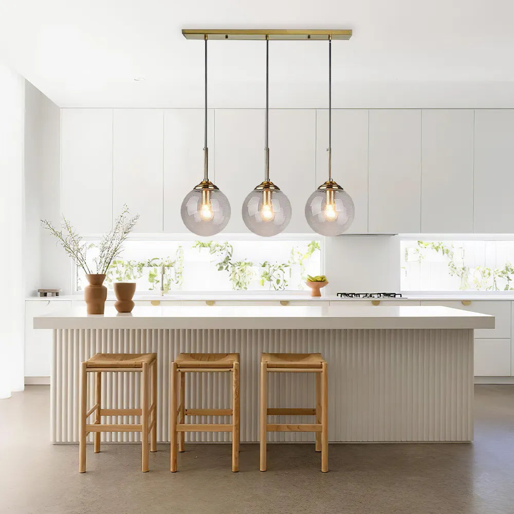 Nordic Clear Glass Pendant Light for Kitchen Island | Aurelix