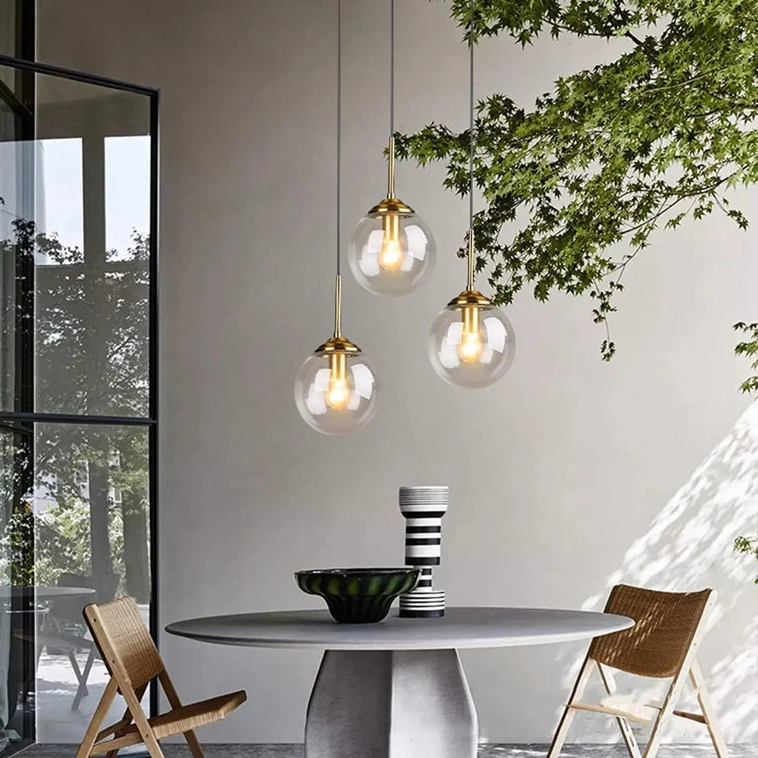 Nordic Clear Glass Pendant Light for Kitchen Island | Aurelix