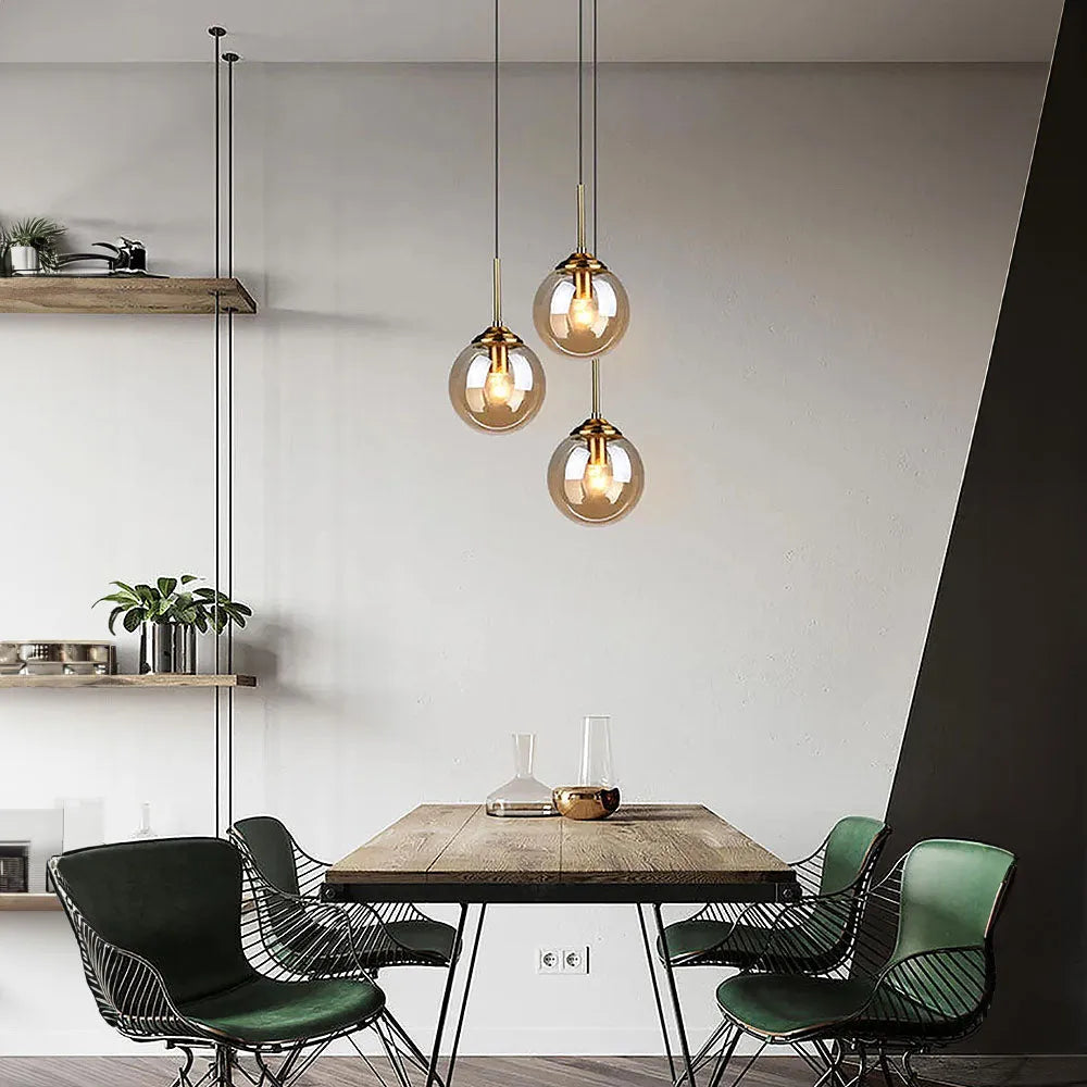 Nordic Clear Glass Pendant Light for Kitchen Island | Aurelix