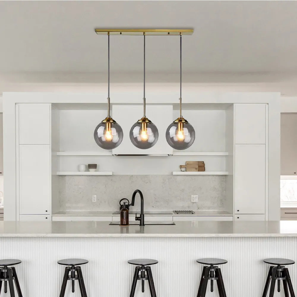 Nordic Clear Glass Pendant Light for Kitchen Island | Aurelix