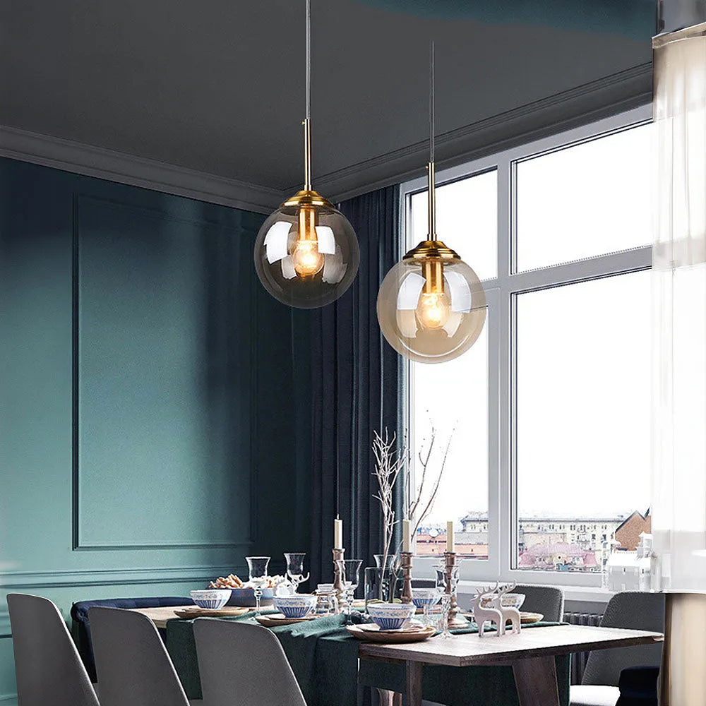 Nordic Clear Glass Pendant Light for Kitchen Island | Aurelix