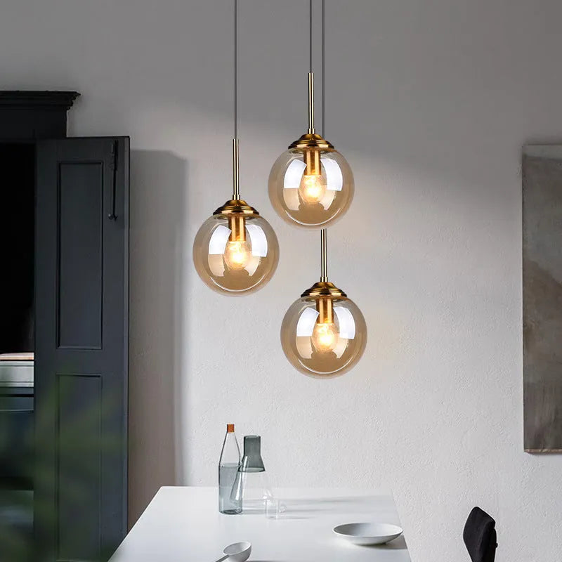Nordic Clear Glass Pendant Light for Kitchen Island | Aurelix