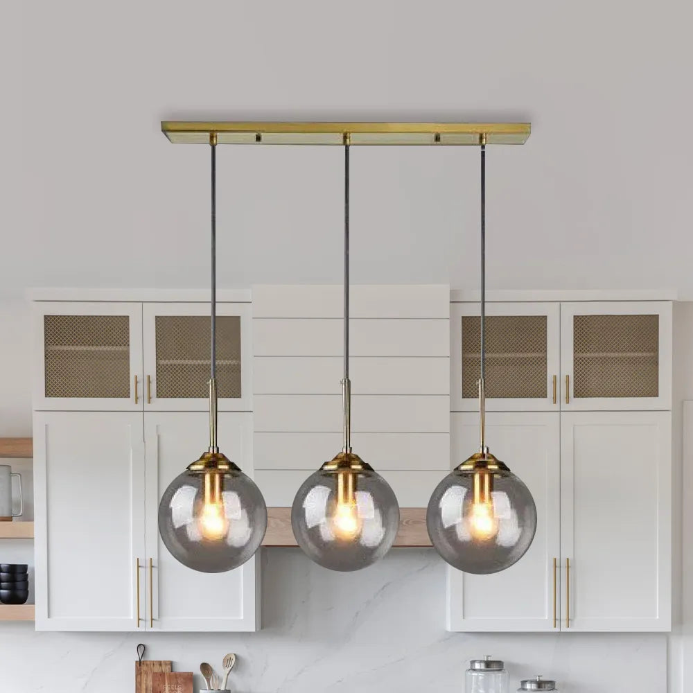 Nordic Clear Glass Pendant Light for Kitchen Island | Aurelix