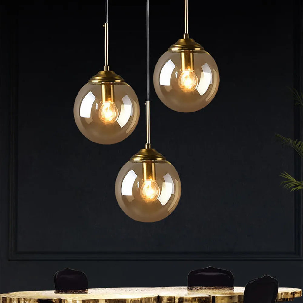 Nordic Clear Glass Pendant Light for Kitchen Island | Aurelix