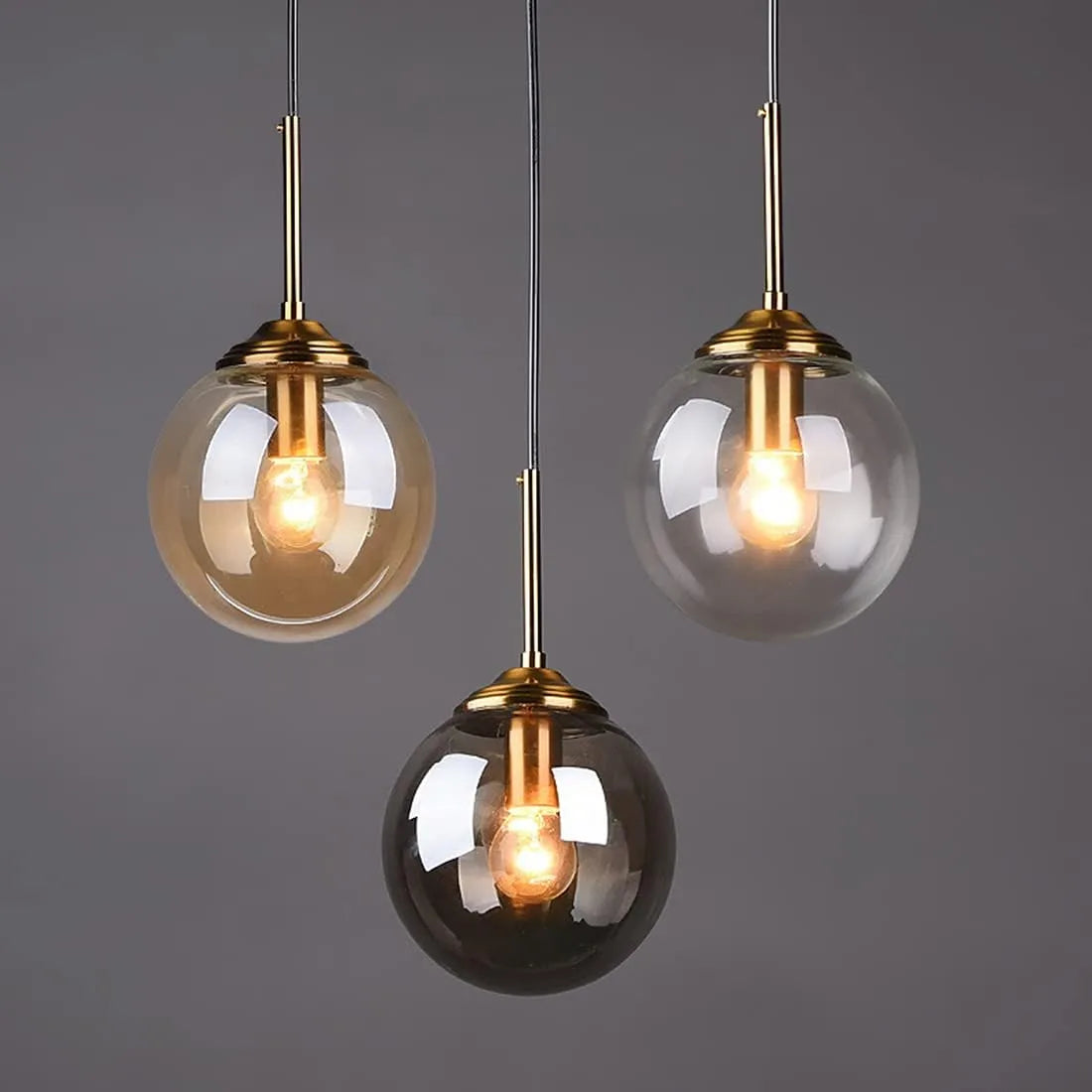 Nordic Clear Glass Pendant Light for Kitchen Island | Aurelix
