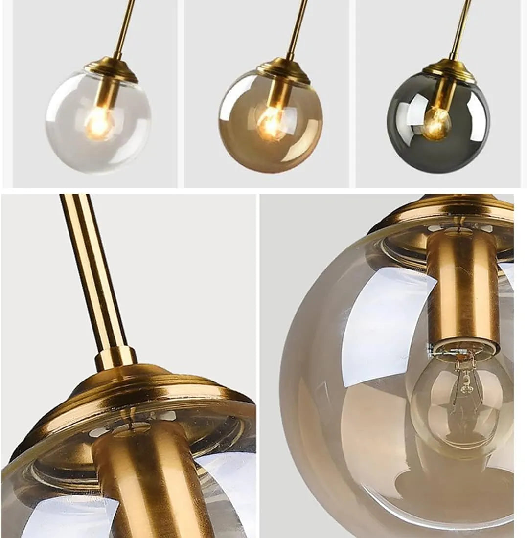 Nordic Clear Glass Pendant Light for Kitchen Island | Aurelix
