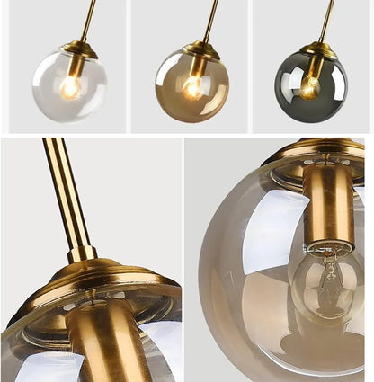 Nordic Clear Glass Pendant Light for Kitchen Island | Aurelix