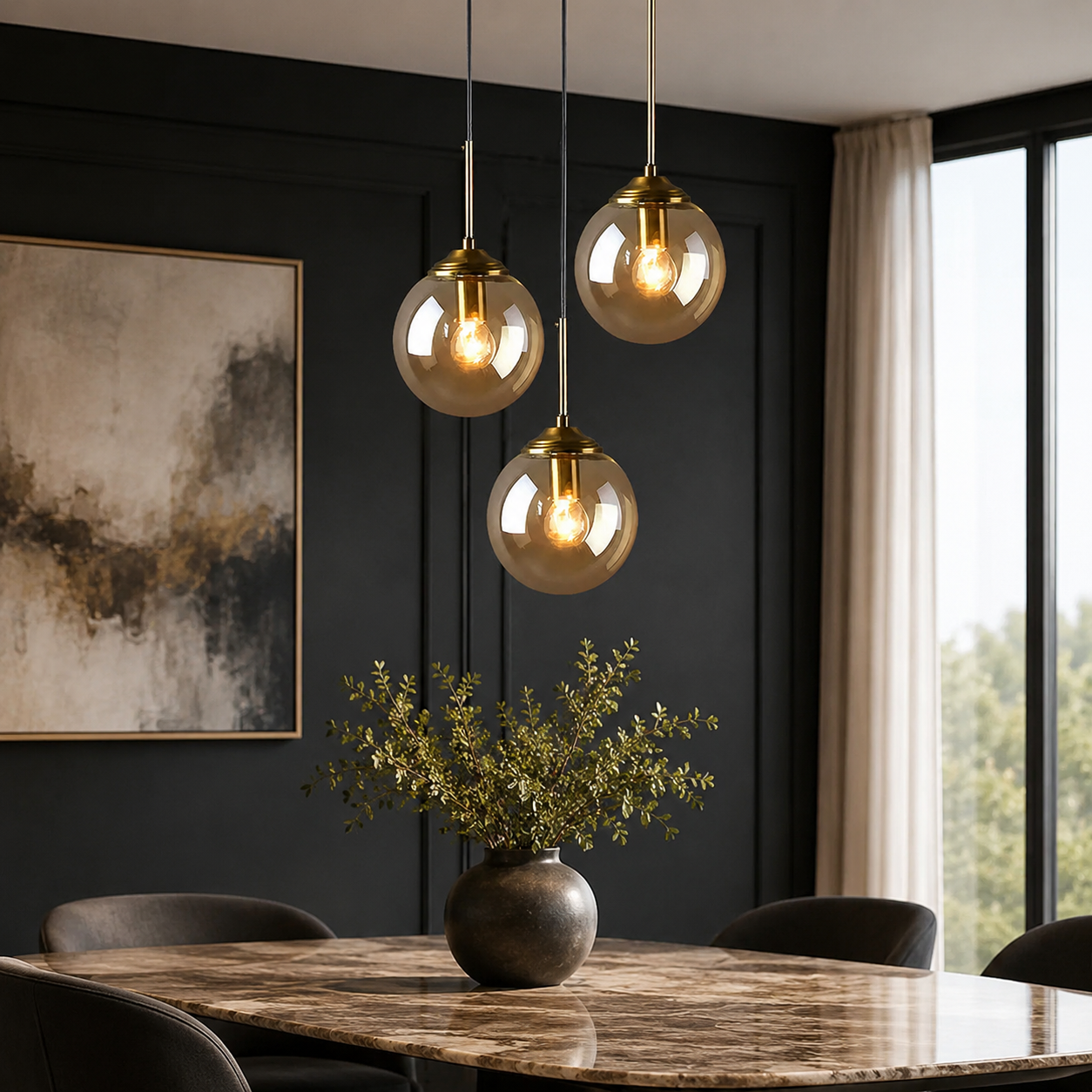 Nordic Clear Glass Pendant Light for Kitchen Island | Aurelix