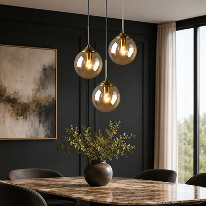 Nordic Clear Glass Pendant Light for Kitchen Island | Aurelix