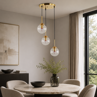 Nordic Clear Glass Pendant Light for Kitchen Island | Aurelix