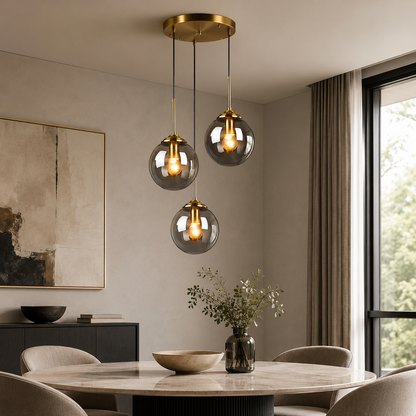 Nordic Clear Glass Pendant Light for Kitchen Island | Aurelix