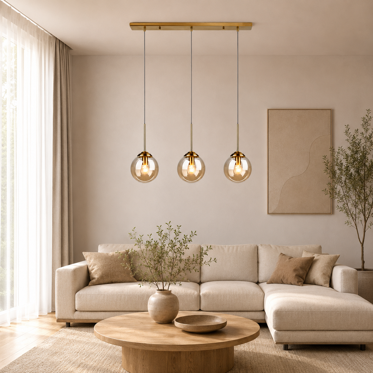 Nordic Clear Glass Pendant Light for Kitchen Island | Aurelix