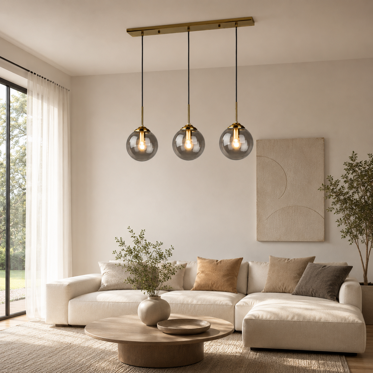 Nordic Clear Glass Pendant Light for Kitchen Island | Aurelix