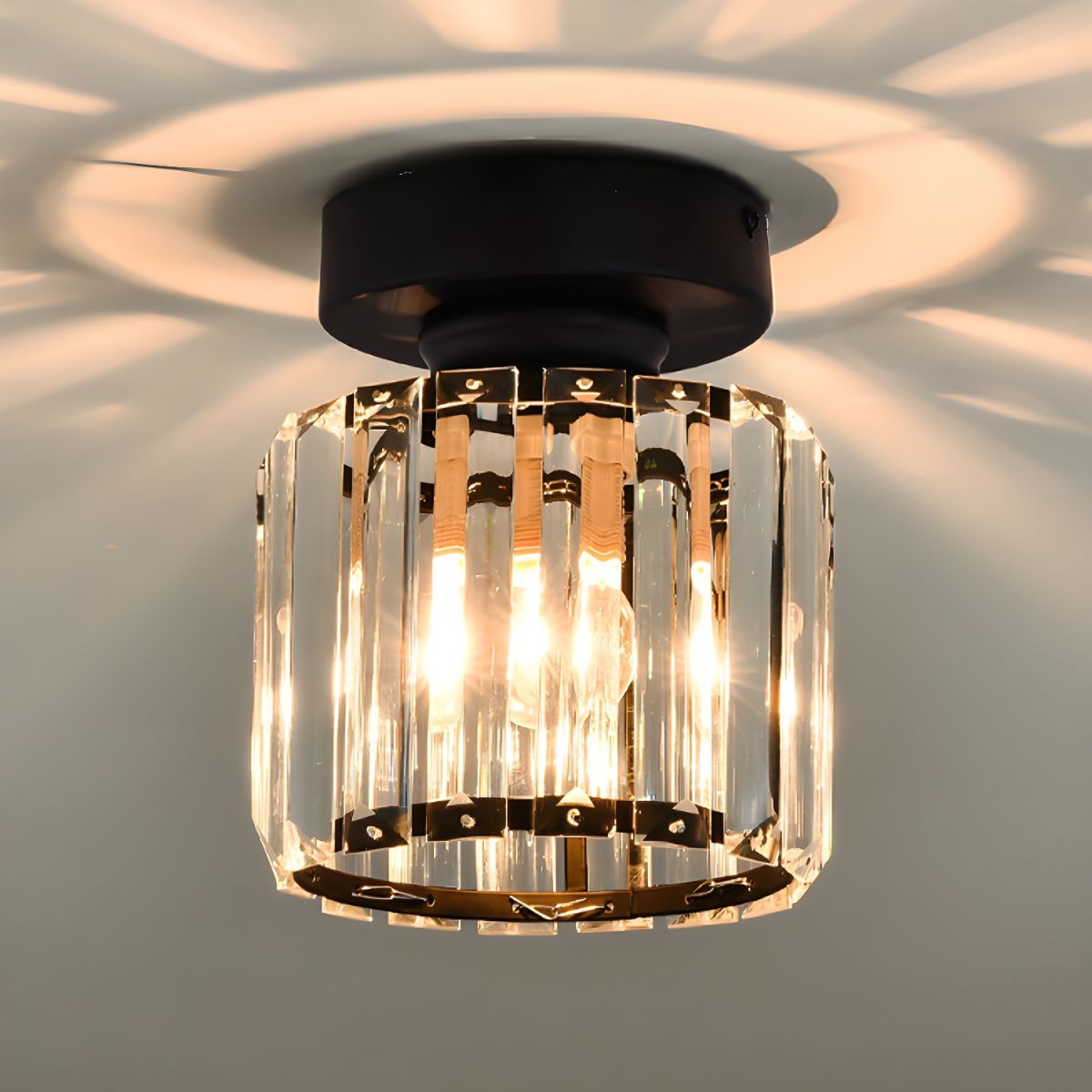 Nordic Crystal Flush Mount Ceiling Light Fixture | Glowen