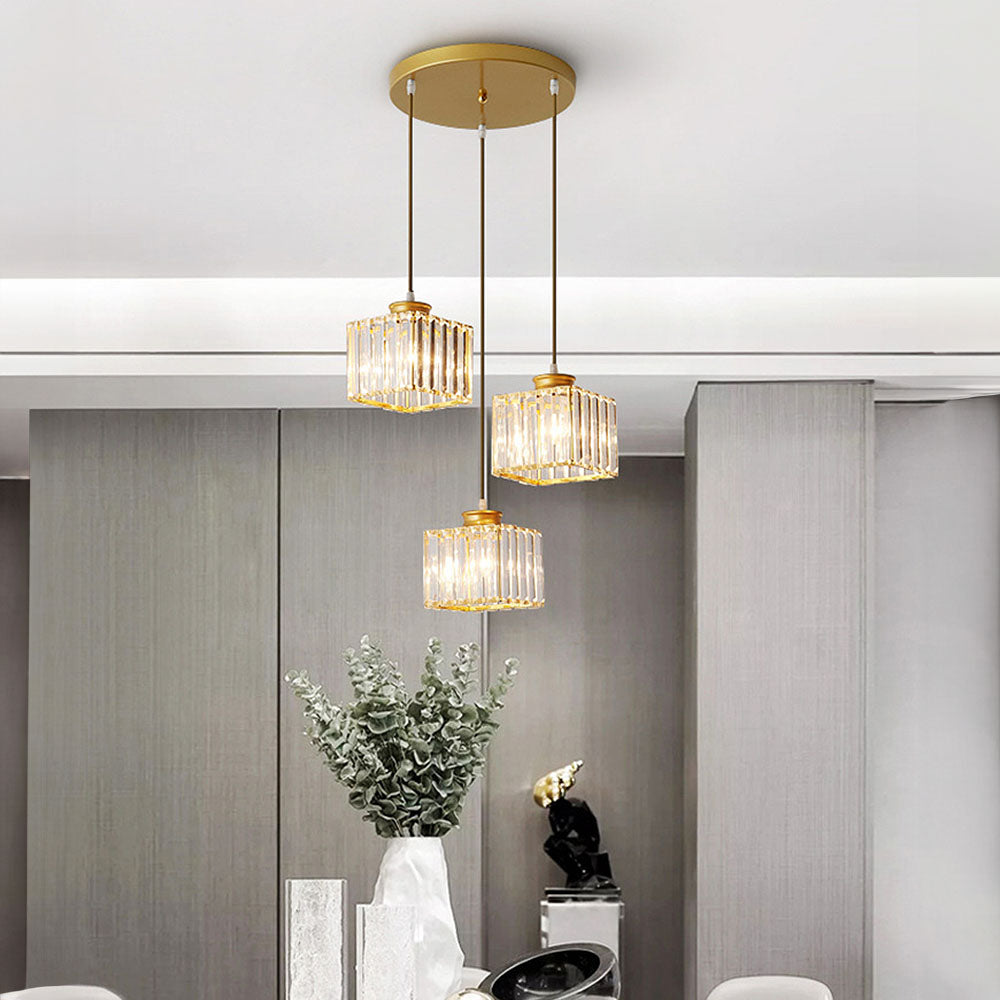 Nordic Crystal Multi Head Pendant Light for Dining Areas | Quorixa