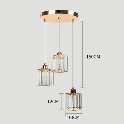 Nordic Crystal Multi Head Pendant Light for Dining Areas | Quorixa