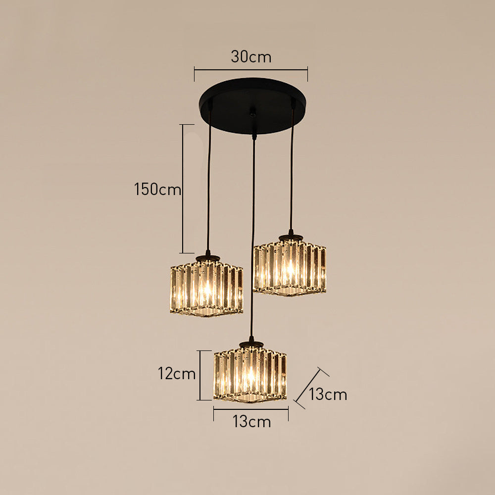 Nordic Crystal Multi Head Pendant Light for Dining Areas | Quorixa