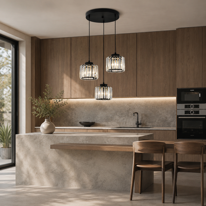 Nordic Crystal Multi Head Pendant Light for Dining Areas | Quorixa