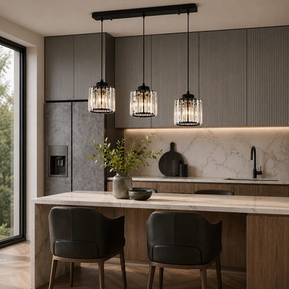 Nordic Crystal Multi Head Pendant Light for Dining Areas | Quorixa
