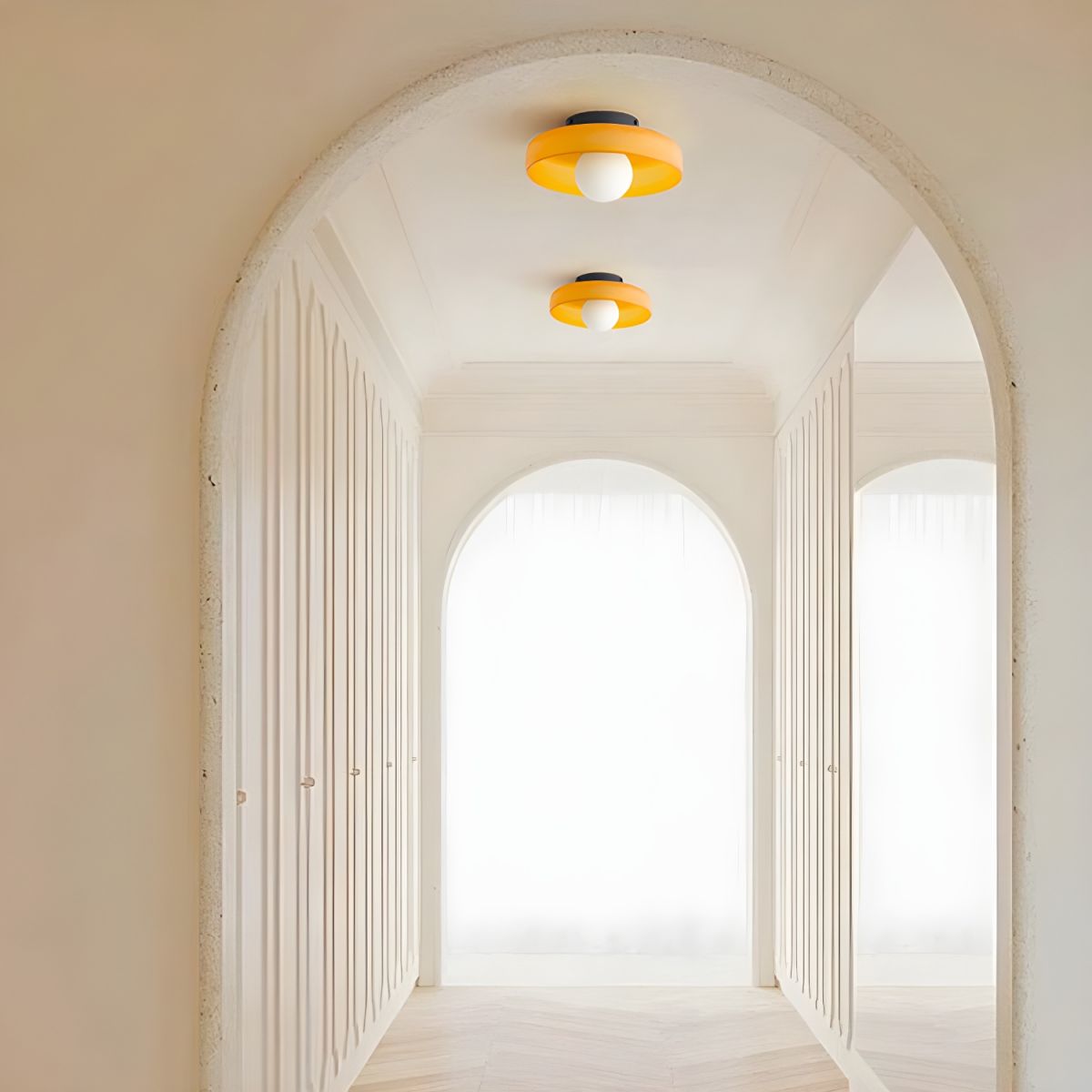 Nordic Geometric Glass Flush Mount Ceiling Light | Lumero